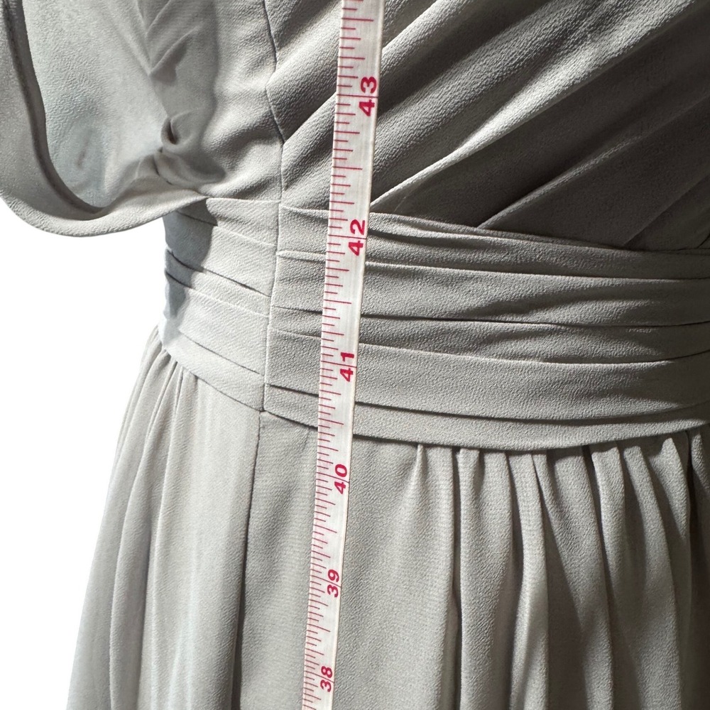 Bill Levkoff Gown Women‎ 8 Taupe Halter Pleated Chiffon Formal Dress - Picture 11 of 13